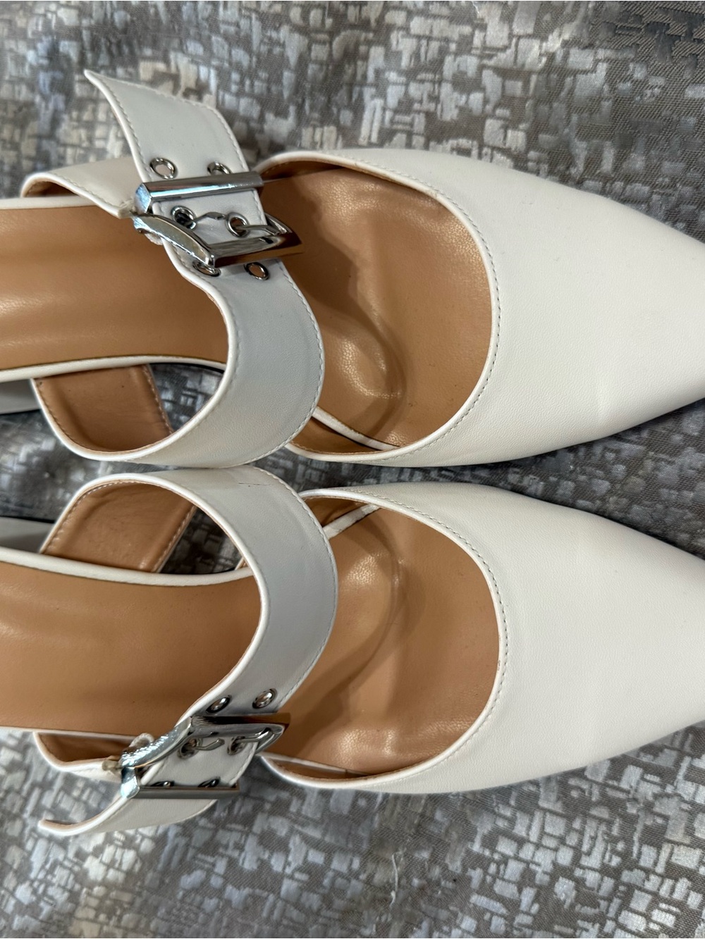 Classic White Pointed-Toe Mary Jane Heels